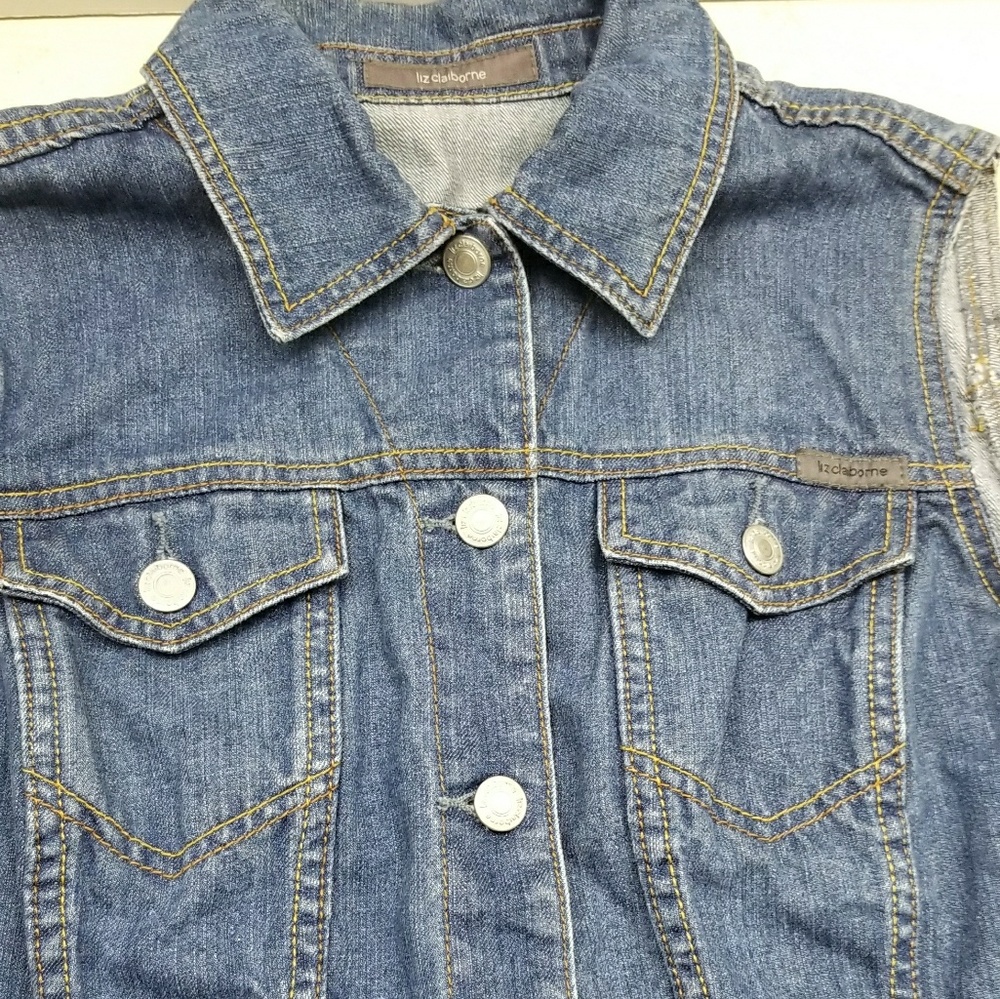 Womens liz claiborne denim vest size-S